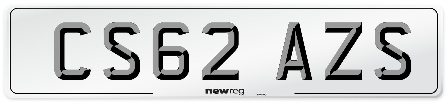 CS62 AZS Number Plate from New Reg